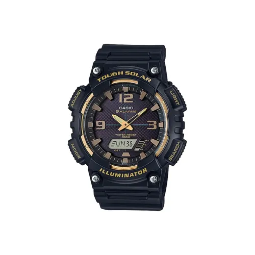 CASIO Солнечный Кварцевый Механизм Мужские Часы YOUTH Collection Аналоговые Циферблат с Цифровым Отображением 52,2мм*48,3мм Черные