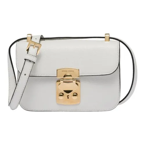 MIU MIU Madras Кожа Портативный Сумка через плечо Сумка на плечо Женская Белая