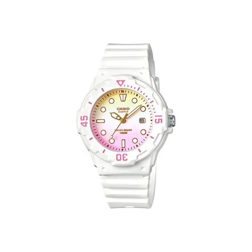 CASIO YOUTH Collection LRW Круглый Disk THREE Булавка Кварцевый механизм Смола Ремень Часы Женские Белый Циферблат
