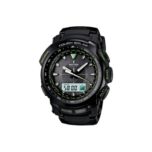 CASIO PRO TREK Collection Солнечный Кварцевый механизм Смольный ремешок Часы Мужские Черный циферблат