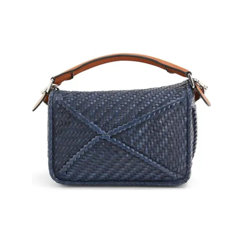 LOEWE Пазл Коровья кожа Сумка Маленькая Женская Морской синий