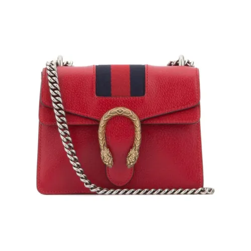 GUCCI Dionysus Корова Кожа Цепь Сумка через плечо Мини Женская Красная