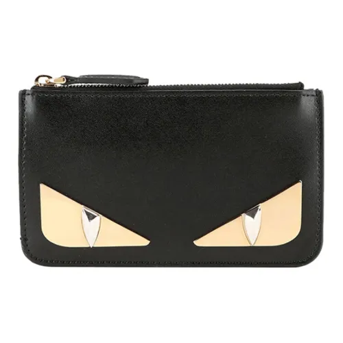 FENDI Клатч из коровьей кожи кошелек для монет женский черный