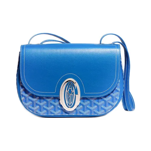 GOYARD 233 Холст и кожа Сумка через плечо Женская Небесно-голубая