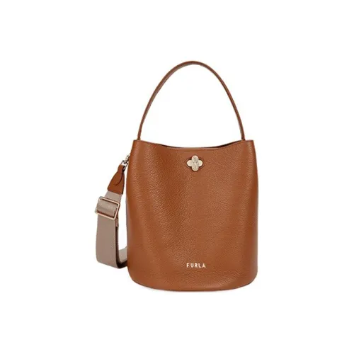 Furla Danae Кожа Ведрообразные сумки Сумки через плечо Сумка через плечо Маленькая Женская Коньяк