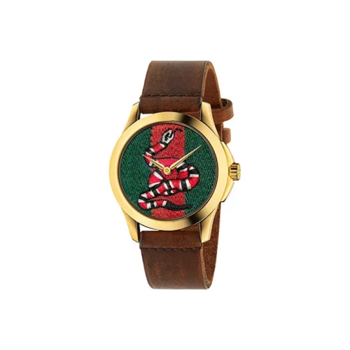 GUCCI G Timeless Collection Женские часы Кварцевый механизм Кожаный ремешок Зеленый циферблат