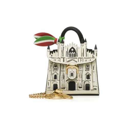 Delvau Brillant Коровья кожа Сумка Экстра мини Унисекс Айвори белый