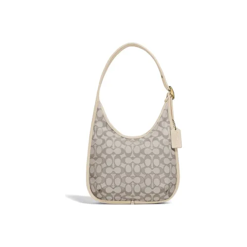 COACH Ergo Кожа Сумка-хобо Сумка-полумесяц Сумка на плечо Сумка Сумка через плечо Средний Женская Бежевая