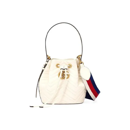 GUCCI Marmont Quilted Кожа Ведрообразная Сумка Ручная Сумка Сумка через плечо Сумка на плечо Маленькая Женская Белая