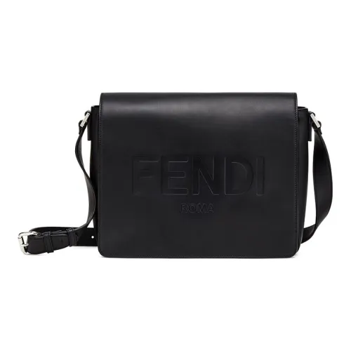 FENDI Телячья кожа Курьерская сумка Сумка через плечо Сумка на плечо Мужская Черная