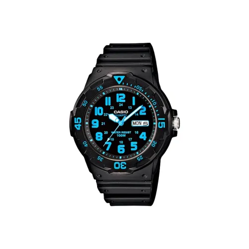CASIO YOUTH Collection MRW Круглый Disk THREE Булавка Кварцевый механизм Смола Ремень Часы Мужские Черный циферблат