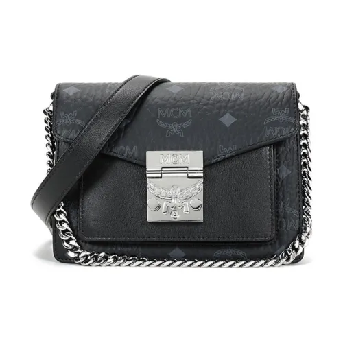 MCM Patricia Visetos Холст Organs Плечевая сумка Портативная сумка через плечо Мини Женский Черный