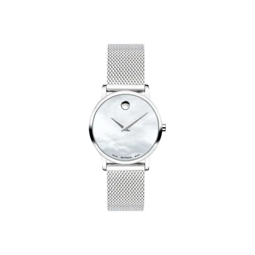 MOVADO Museum Series Кварцевый механизм Женские часы 28 мм Белый циферблат Стальной корпус Стальной ремешок
