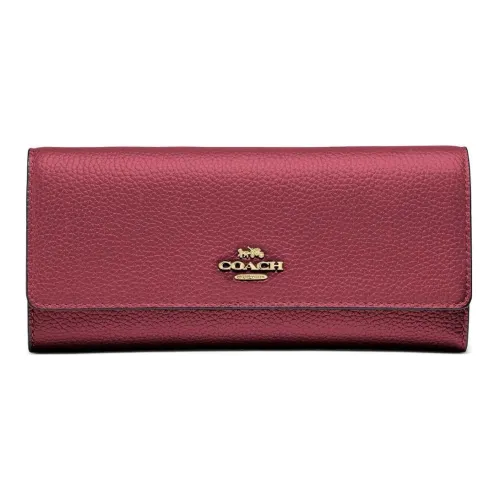 COACH Трехсекционный кошелек из кожи женский бордовый