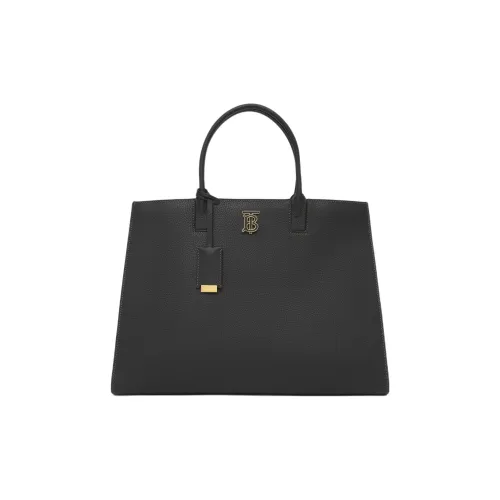 Burberry Кожа Frances Сумка Тоут Сумка Сумка для покупок Сумка среднего размера Женская Черная
