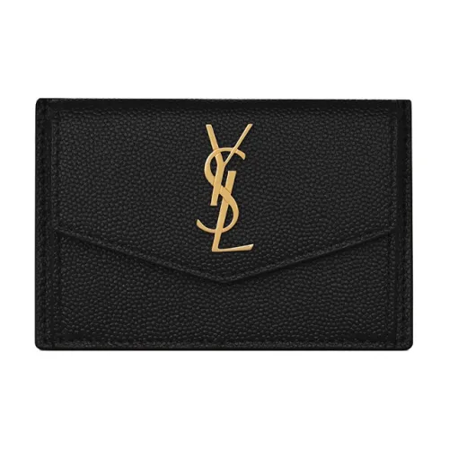 SAINT LAURENT UPTOWN Телячья кожа Держатель для визиток Женские Черный