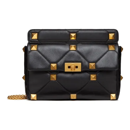 Valentino Roman Stud Nappa Sheepskin Сумка через плечо Женская Черная