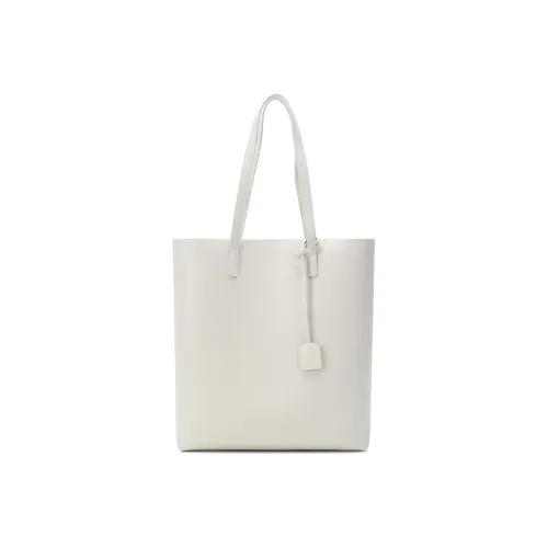 SAINT LAURENT Мягкая кожа Комбо Сумка Тоут Сумка Сумка для покупок Женская Сумка Винтаж Белый