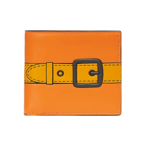 COACH Кошелек Billfold из кожи минимальный мужской папайя оранжевый