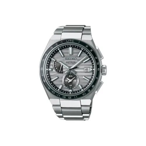 SEIKO Solar Кварцевый механизм Титан Ремешок Часы Мужские Циферблат Серый SBXY043