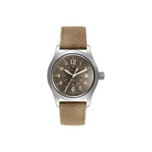 Hamilton Quartz Механизм Мужские часы серии Khaki Field 38 мм*9,25 мм Кофейный