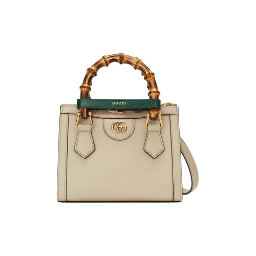 GUCCI Diana Кожа Тоут Сумка через плечо Сумка Мини Женская Серо-бежевая