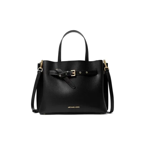 MICHAEL KORS Эмилия Зернистая кожа личи Кожа Сумка через плечо Сумка Большая Женская Чисто черная