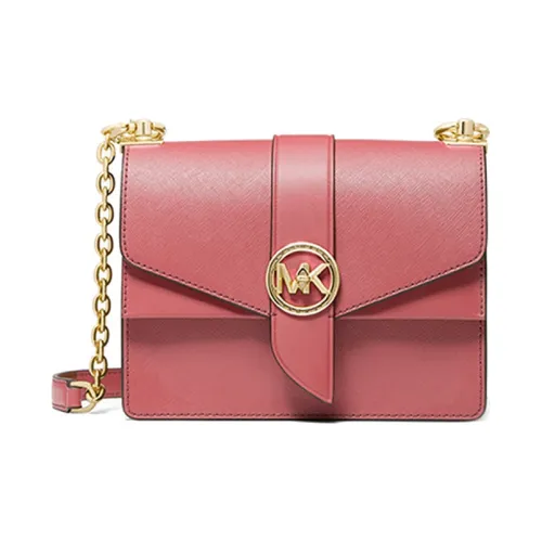 MICHAEL KORS Greenwich Коровья кожа Конверт Сумка Сумка через плечо Маленькая Женская Розовая Чайная Пудра