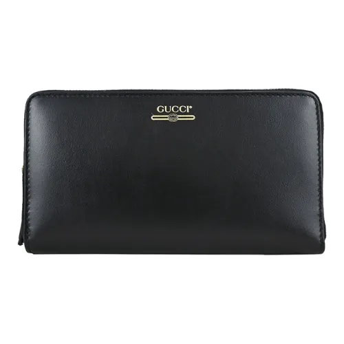 GUCCI Кошелек из коровьей кожи с молнией мужской черный