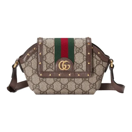 GUCCI Ophidia Текстильный ремень Одно плечо Через плечо Чехол для наушников Мини Унисекс Эбеновое дерево Коричневый
