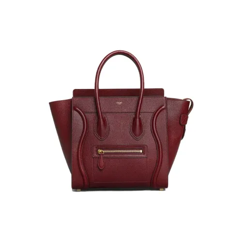 CELINE Сумка-чемодан в форме барабана из телячьей кожи мини женская светлый бордовый