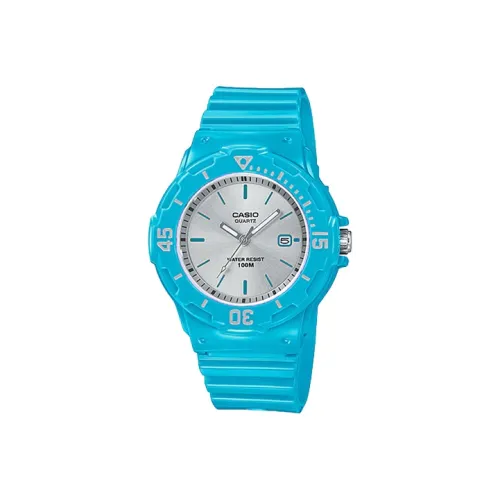 CASIO DRESS Collection Кварцевый механизм Смольный ремешок Часы Женские Серебристый циферблат LRW 200H 2E3