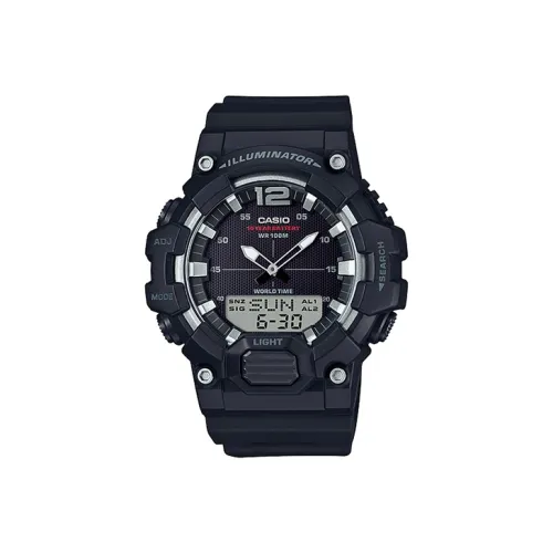 CASIO YOUTH Collection Аналоговый Цифровой дисплей Кварцевый механизм Смольный ремешок Часы Мужские Черный циферблат