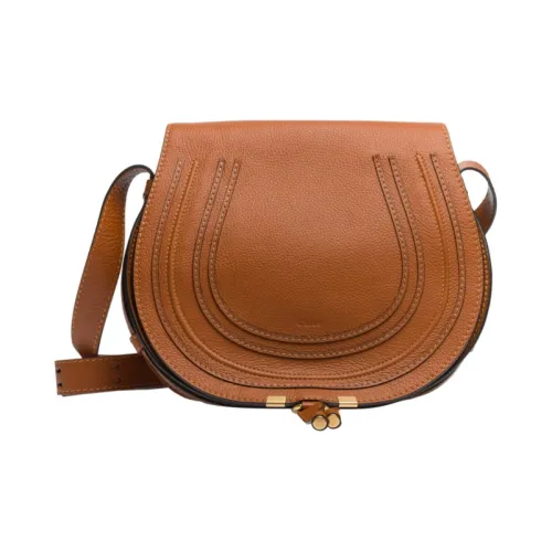 Chloe Marcie Кожа Сумка через плечо Женская Коричневая