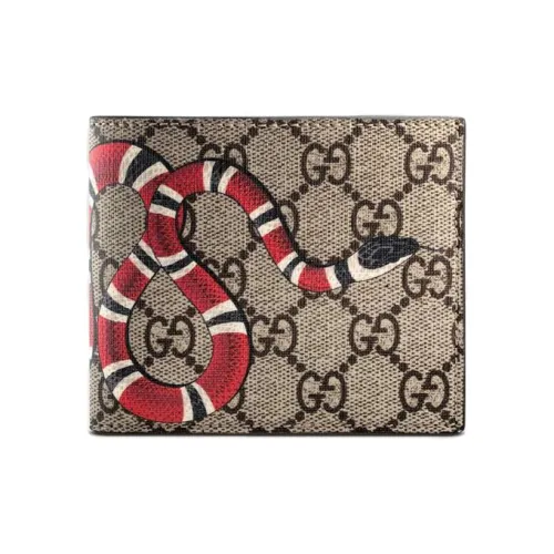 GUCCI Canvas с кожаными вставками кошелек мужской цвет эбеновое дерево