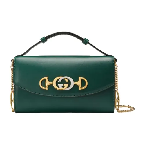 GUCCI Zumi Кожа Портативная Сумка через плечо Сумка на плечо Мини Женская Зеленая