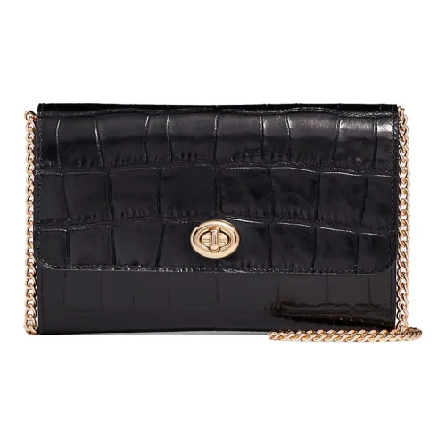 COACH Marlow Кожа Плечевая Сумка Маленькая Женская Черная