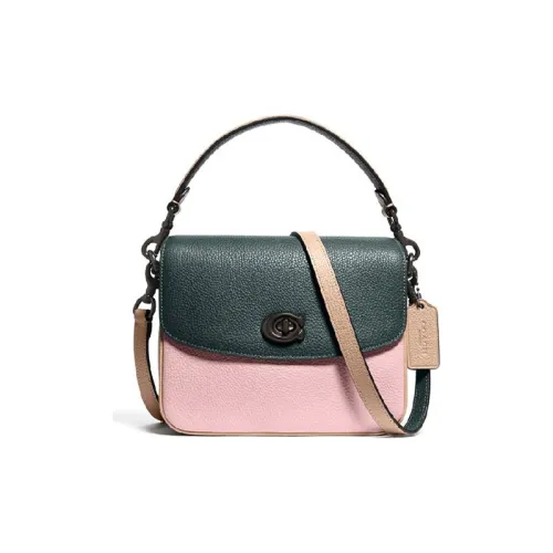 COACH Кожа Курьерская Сумка Сумка Сумка через плечо Сумка через плечо Маленькая Женская Зеленая Вишневый цветок Розовая