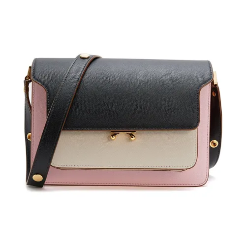 MARNI Основная часть Телячья кожа Аккордеонная сумка Сумка на плечо Женская Черный Розовый