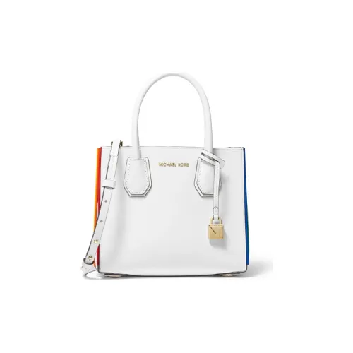 MICHAEL KORS Mercer Коровья кожа Аккордеонная сумка Сумка через плечо Сумка среднего размера Женская Белая