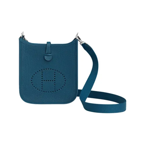 HERMES Evelyne Сумка через плечо из коровьей кожи мини женская синяя