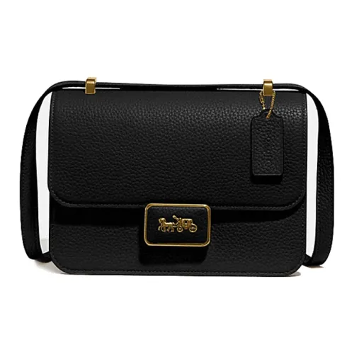 COACH Alie Кожа Курьерская Сумка Маленькая Квадратная Сумка Сумка через плечо Сумка на плечо Женская Черная