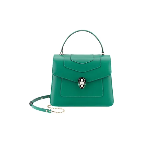 BVLGARI Serpenti Forever Сумка С Верхней Ручкой Сумка С Верхней Ручкой Serpenti Forever, Телячья Кожа Изумрудно-зеленого Цвета