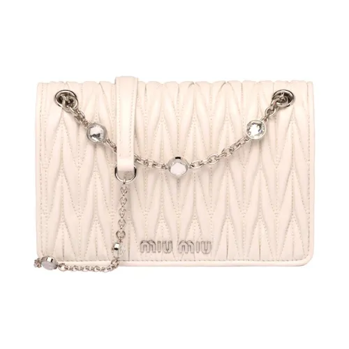 MIU MIU Soft Sheepskin Leather Handbag Crossbody Bag Mini Women's White MIU MIU Мягкая овчина кожа сумка через плечо мини женская белая