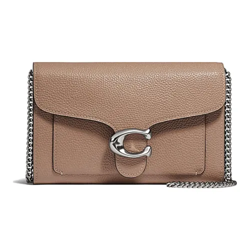 COACH Кожа Сумка с цепочкой Сумка через плечо Клатч Маленький Женский Светло-коричневый