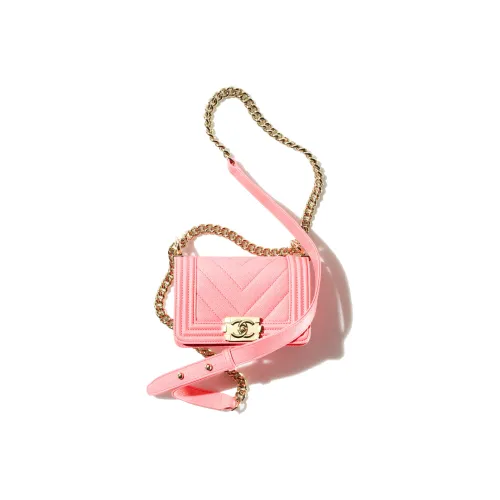 CHANEL 22SS С рельефом Тисненый Телячья кожа Сумка с клапаном Сумка через плечо Сумка через плечо Мини Женская Кораллово-розовый