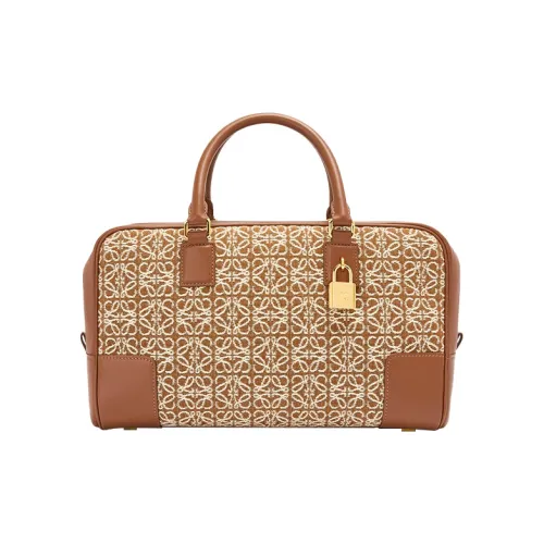 LOEWE Amazona Canvas Телячья кожа Сумка через плечо Сумка среднего размера Женская Золотая