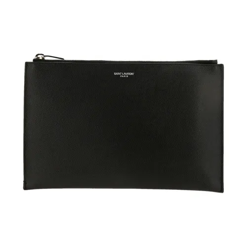 SAINT LAURENT Клатч из коровьей кожи мини мужской черный