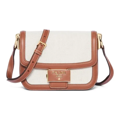 PRADA Сумка через плечо из кожи женская бежевого цвета (коньяк)