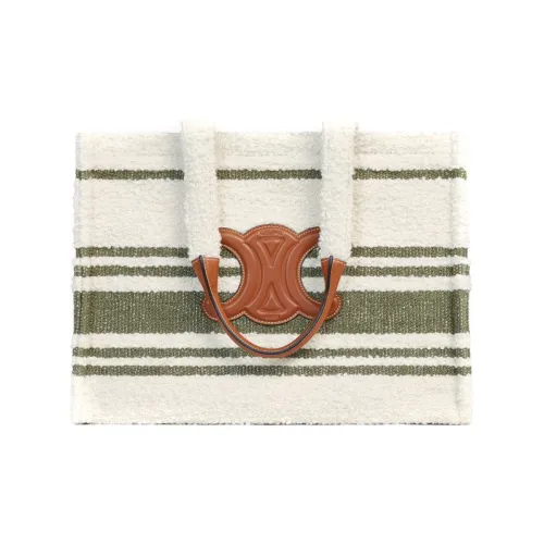 CELINE Triumph Gate Triomphe Коровья кожа Тоут Сумка Сумка для покупок Сумка на плечо Сумка Большая Женская Белая